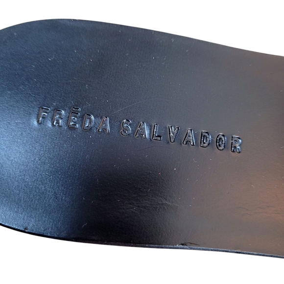 FREDA SALVADOR Jessa Python Snakeskin Embossed Leather Slide Sandals Size 10 - Picture 2 of 13